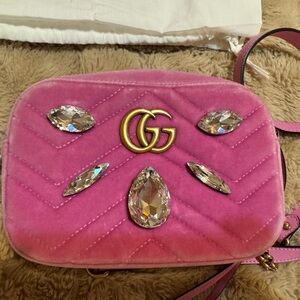 Women’s Gucci Mini Marmont Crystal Crossbody